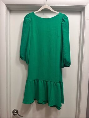 DKNY Emerald Green Drop Waist Dress